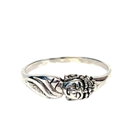 Buddha Ring Sterling Silver 16.5