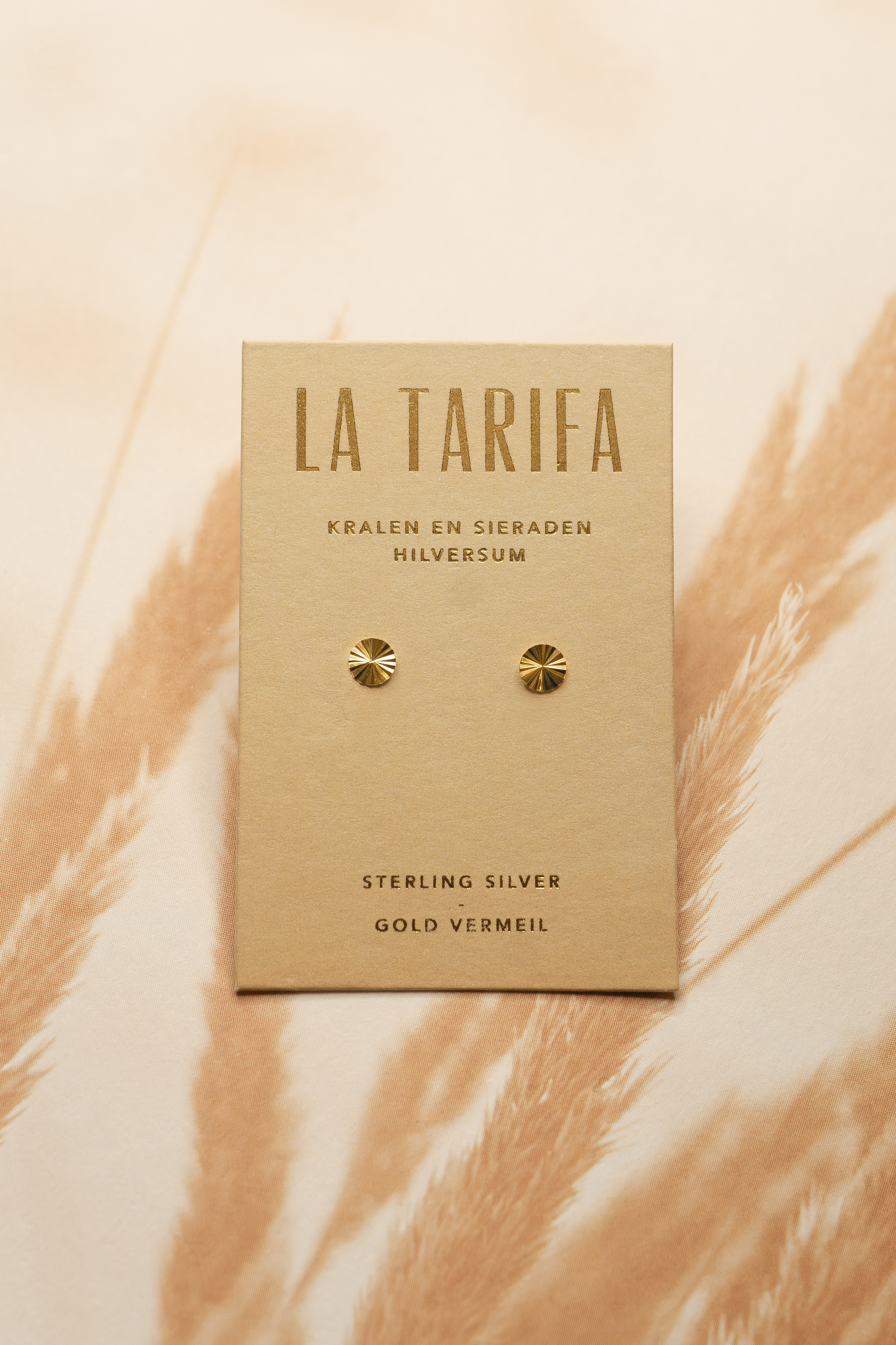 Round Waved Earstuds Gold Vermeil
