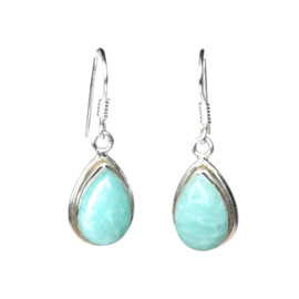 Amazonite Earrings Sterling Silver