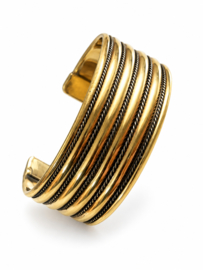 Layered Lines Bangle - Brass