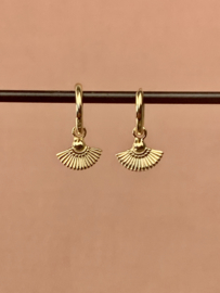 Fan Hoops Gold Vermeil Earrings