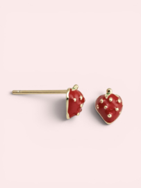 Aardbei Oorstekers - Gold Plated