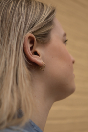 Bohemian Hoop Studs Gold Vermeil / Oorstekers