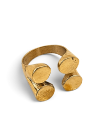 4 Dot Boho Ring - Brass