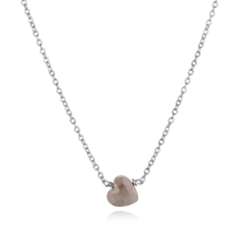 Labradorite Heart Sterling Silver Necklace