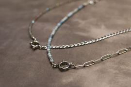 Labradoriet Duo Design Ketting - Stainless Steel