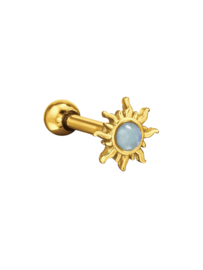 Opaal Zon Piercing - Gold Vermeil