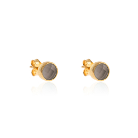 Labradorite Studs Gold Vermeil