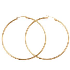 Extra Large Hoops - Stainless Steel Gold Plated