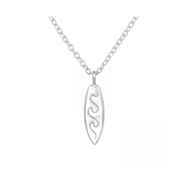 Surfboard Necklace Sterling Silver
