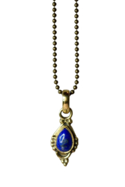 Pear Shaped Gemstone Pendant Brass