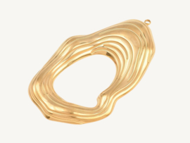 Organic Oval Bedel - Stainless Steel Goud