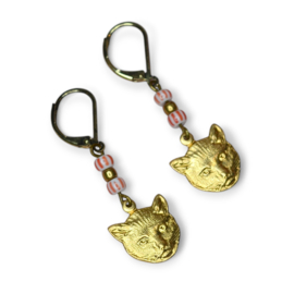Lucky Cats Earrings Brass