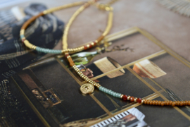 La Tarifa Natural Beaded  Set / Brown Gold