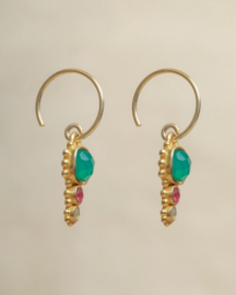 Hanging Komi Green Agate Gold Vermeil Earrings / Muja Juma
