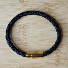 Kaveri Braid Leather Bracelet Black