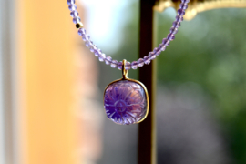 Amethist Luz Flor Ketting - Gold Vermeil