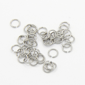 Buigringen 4x0.5 mm RVS Zilver, ±80 st.