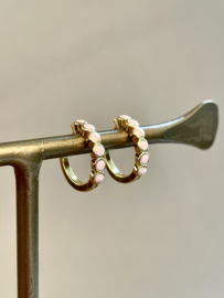 Rose Quartz Gold Vermeil Hoops