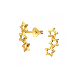 Triple Star Studs Gold Vermeil / Oorstekers