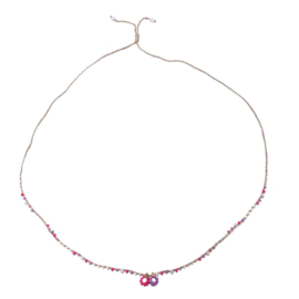 Miyuki Flower Necklace Hot Pink