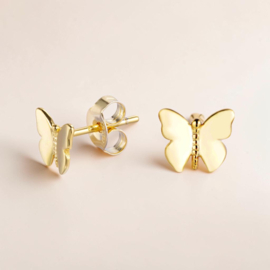 Vlinder Oorstekers - Gold Vermeil