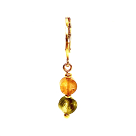 2-Stone Agate Single Earring