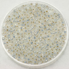 Miyuki Rocailles 2 mm Gilt Line White Opal 551