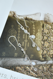 Moonstone Sterling Silver Chain Earrings