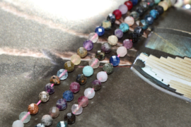 Mix Edelsteen Facet 6 mm Kralen
