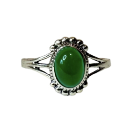 Sunshine Green Onyx Ring Sterling Silver 18