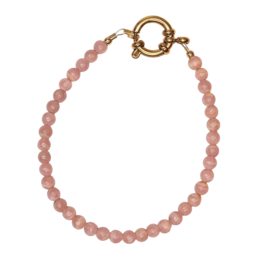 Rhodochrosiet Duo Design Ketting - Stainless Steel Goud