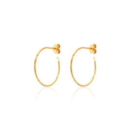 Semi Hoop Studs Gold Vermeil 22 mm Oorstekers