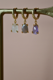 Amora Rozenkwarts Oorbellen - Gold Plated