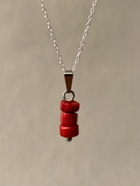 Coral 3-Stone Pendant