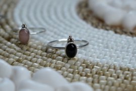 Triple Dottes Black Onyx Ring Sterling Silver