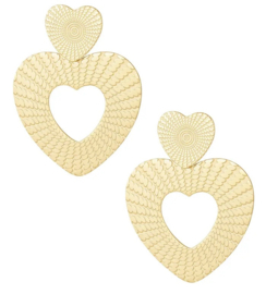 Double Heart Earrings Gold