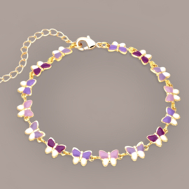 Butterfly Charm Bracelet Purple