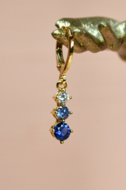 Blue Ombre Drop Oorbel  - Gold Plated