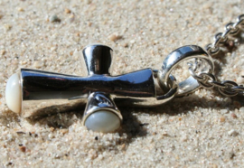 Round Cross Pendant Sterling Silver