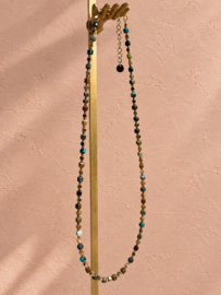 Turkoois Issa Ketting – Stainless Steel Goud