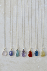 Ritulated Quartz Necklace Sterling Silver