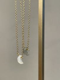 Moonstone Gold Vermeil Moon Necklace