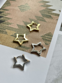 Open Star Earrings Sterling Silver / Oorbellen