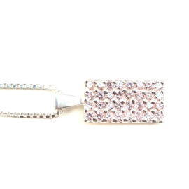 PINK CRYSTAL STERLING ZILVER KETTING