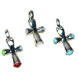 Round Cross Pendant Sterling Silver