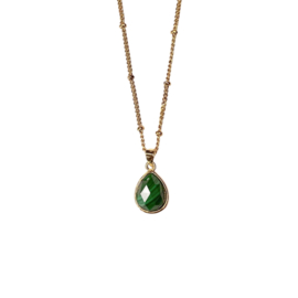 Malachite Raindrop Stainless Steel Necklace