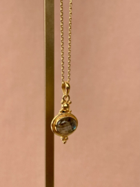 Labradorite Dots Gold Vermeil Pendant