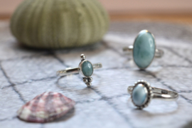 Trippel Dots Larimar Ring Sterling Silver