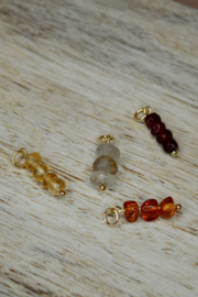 Gouden Rutielkwarts 3-Stone  Bedel